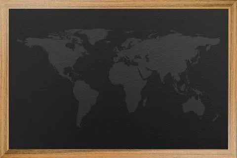 World map on blackboard Stock Illustration