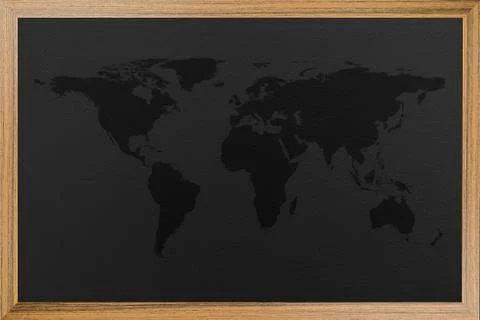 World map on blackboard Stock Illustration
