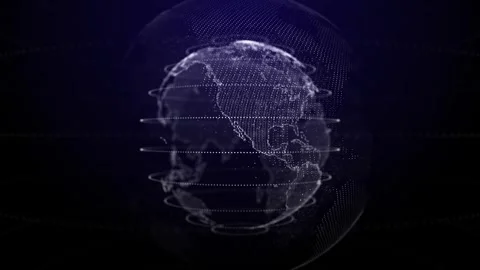 World Map Blue Background Stock Footage 344000085
