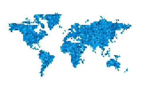 World map blue dotted mosaic Stock Illustration
