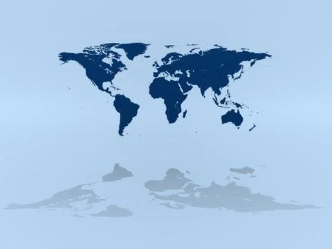 World map on blue Stock Illustration