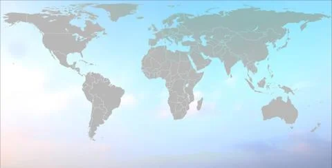 World map in blurred background sky abstract Stock Illustration