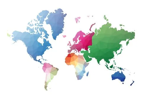 World Map. bold low poly style. Vector illustration. Stock Illustration