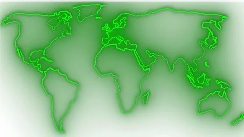 World Map Borders Outline Loop Background. earth map stock line illustratio.. Stock Illustration
