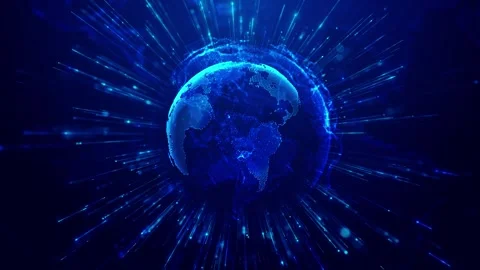 World Map Breaking News Red Technology Digital Big Data Connection, Digital Stock Footage 333794553