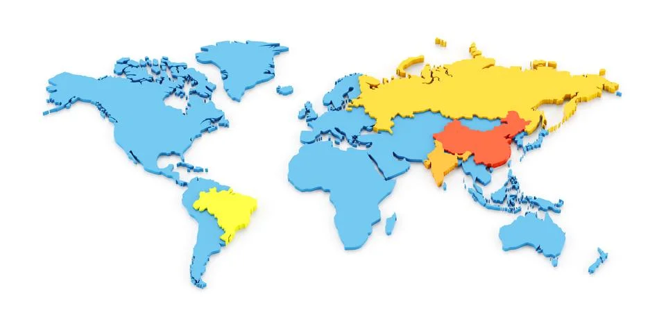 World map of BRIC Stock Illustration
