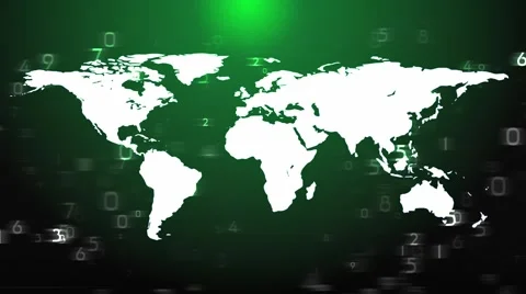 WORLD MAP BROADCAST  GREEN Stock Footage 1847690