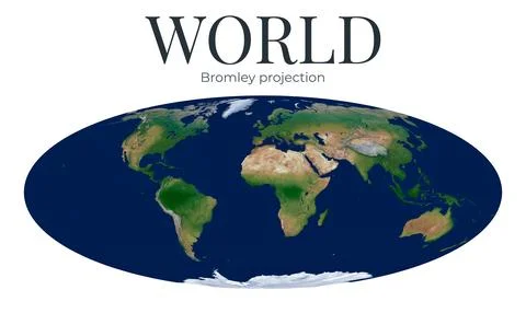 World Map. Bromley projection. High Detail Physical Map of The World. Raste.. 스톡 일러스트