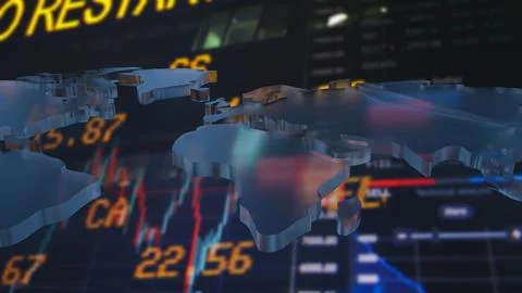 The world map on Business Background  3d rendering.. Illustrazione stock