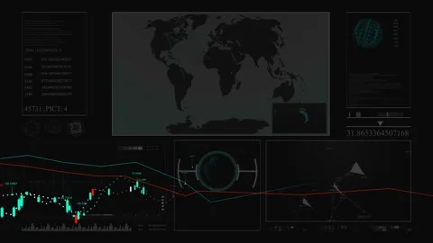 A world map with business graph technology. A futuristic hologram of the planet Stock Footage 149574976