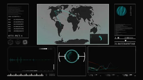 A world map with business graph technology. A futuristic hologram of the planet Stock Footage 149827005