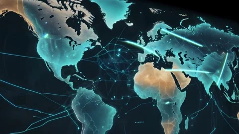 World map, business, web communication, global connectivity Stock Footage 280510597