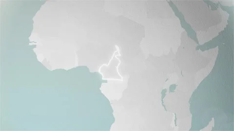 World Map Cameroon Zoom in Stylised Spherical White Shades 4K 60 FPS Stock Footage 264755891