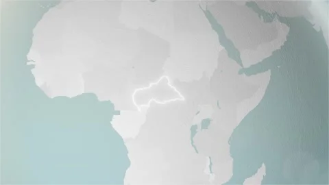 World Map Central African Republic Zoom in Stylised Spherical White Shades 4 Stock Footage 269498405