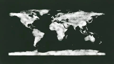 World Map on Chalk Board Stockillustratie