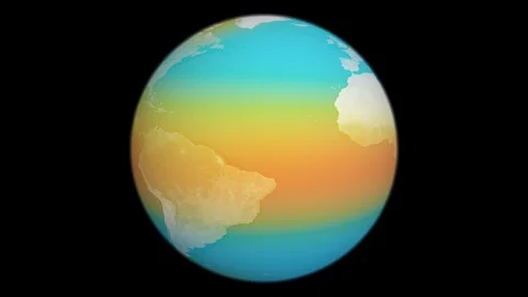 World map with changing temperatures for climate change concepts Stock Footage 119236863