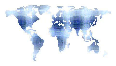 World map of circles Stock Illustration