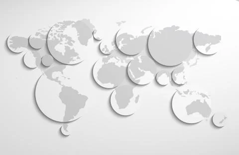 World map circles Stock Illustration