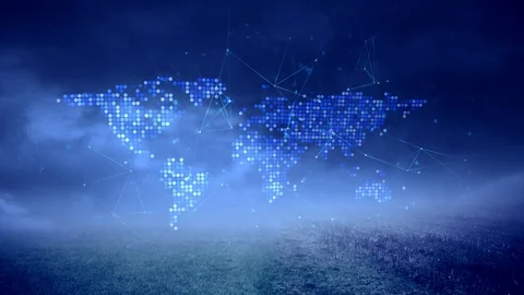 World map on cloudy mystic sky Stock Footage 122014185