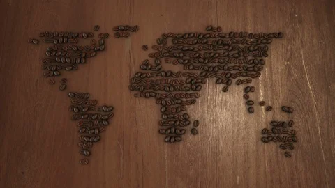 World map Coffee Beans Stock Footage 88380486