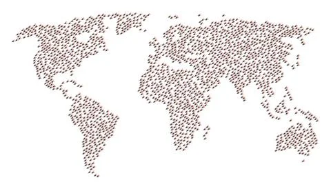 World Map Collage of Alert Megaphone Icons Stock Illustration