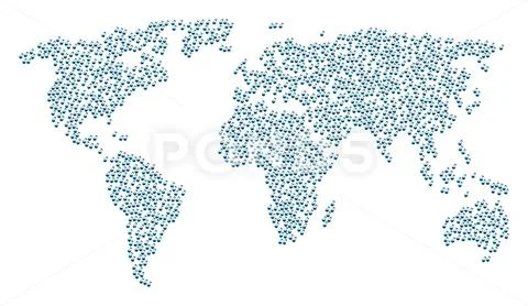 World Map Collage of Retort Icons Stock Illustration