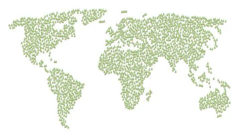 World Map Collage of Seed Sprout Icons Stock Illustration