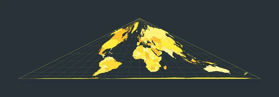 World Map. Collignon equal-area pseudocylindrical projection. Futuristic wo.. イラスト素材