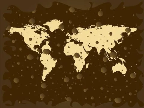 World map with colored earth bubbles world map with colored earth bubbles,... Fotos de archivo