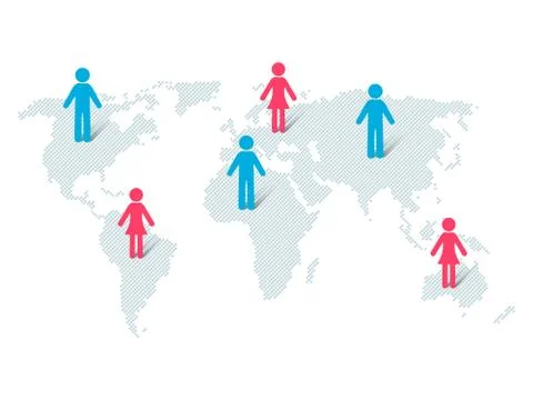 World map communication concept Illustrazione stock