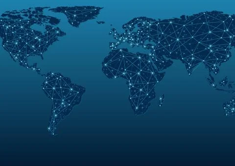 World Map Communications Stock Illustration