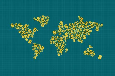 World map composed of dollars Stock Illustration