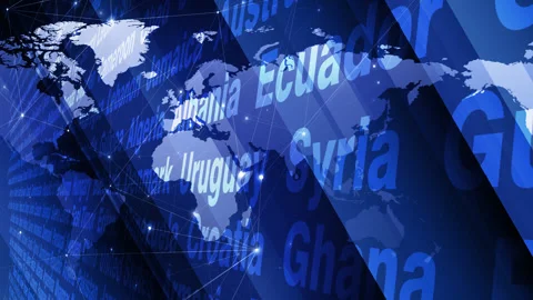 World map comprehensive guide to travel news and current affairs providing Stock Footage 271118686