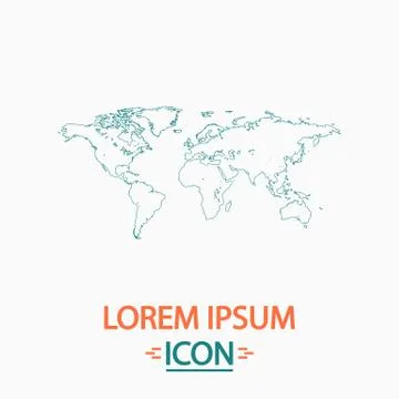 World Map computer symbol Stock Illustration