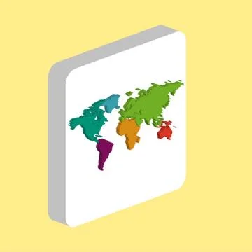 World Map computer symbol Stock Illustration