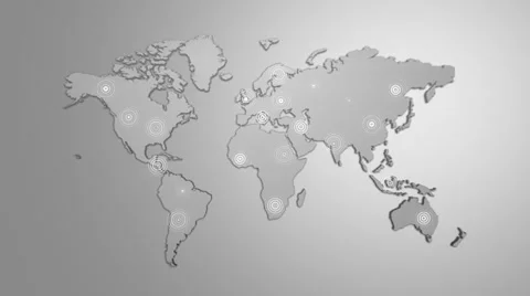 World Map, Connection Concept, Loop Vídeo Stock 37104737