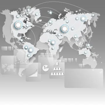 World map connection Illustrazione stock