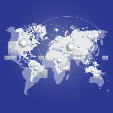 World map connection 스톡 일러스트