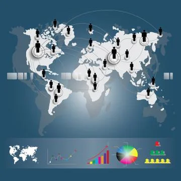 World map connection Stock Illustration