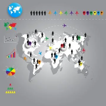 World map connection イラスト素材