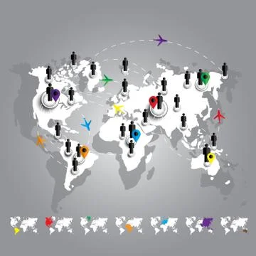 World map connection 스톡 일러스트