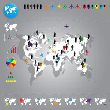 World map connection イラスト素材