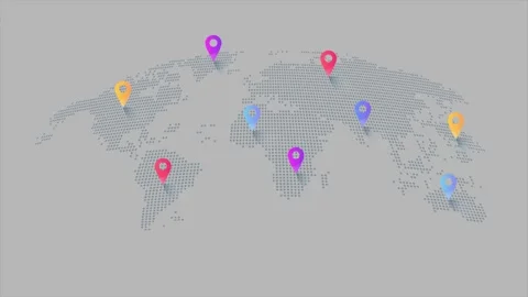 World map connections 4k animated Stock Footage 306876854