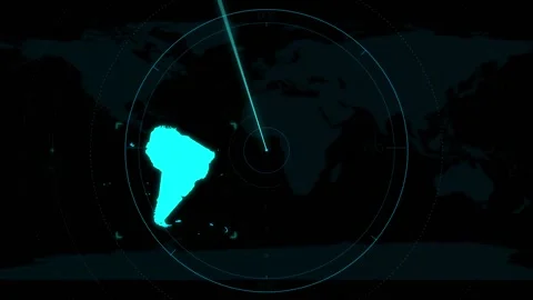 World Map Continent Scanner of South America Stock Footage 233653394
