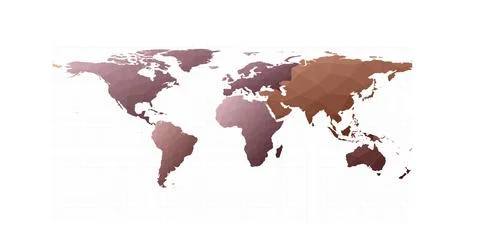 World map continents. Equirectangular projection. Outstanding vector illust.. 库存插图