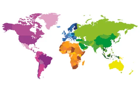 World Map Continents イラスト素材