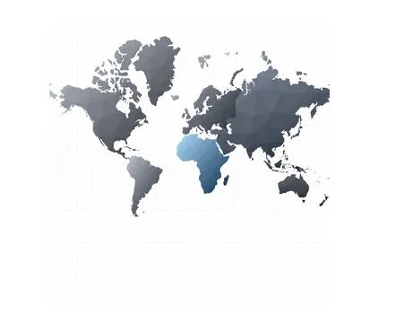 World map continents. Mercator projection. Lovely vector illustration. Stock Illustration