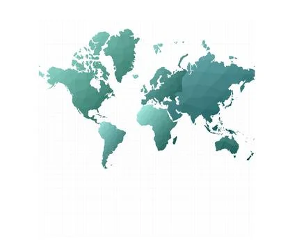 World map continents. Mercator projection. Stylish vector illustration. Stock Illustration