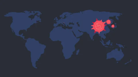World map of Corona virus COVID-19 Stock Footage 126319088