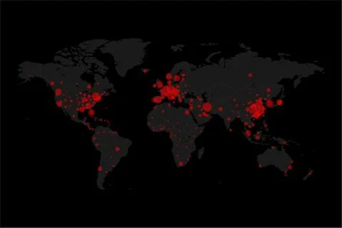World map of Coronavirus Stockillustratie